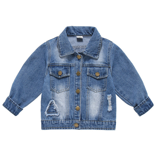 Children's Denim Jacket Patch Long-Sleeved Jacket Outerwear